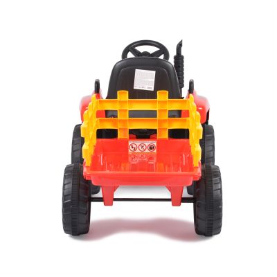  Детски акумулаторен трактор с ремaрке Farmer, червен