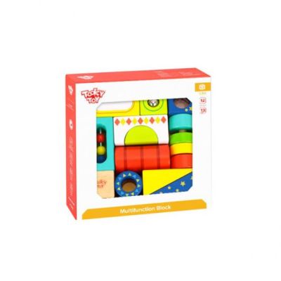 Дървен образователен комплект с цветни блокчета Tooky Toy TL717 