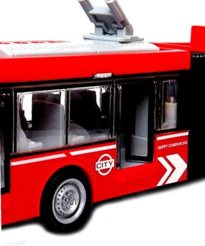 Музикален Градски тролейбус с отварящи се врати City Service червен