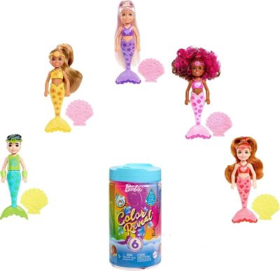 Кукла Barbie трансформация цветни русалки Челси HCC75