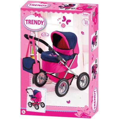 Детска количка за кукли с чанта BAYER TRENDY Розова 
