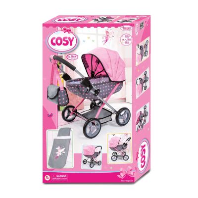Детска количка за кукли с чанта BAYER COSY, сива 12766AA