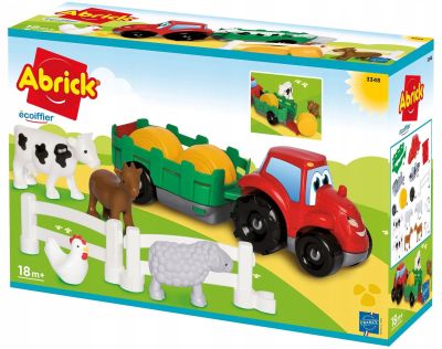 Фермерски трактор с ремарке и животни Ecoiffier Abrick 3348