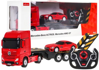 Камион автовоз MERCEDES-BENZ ACTROS и кола MERCEDES AMG GT 1:26/1:24 RASTAR 74920