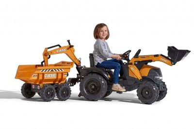 Детски трактор с две гребла, ремарке и педали FALK F997W 
