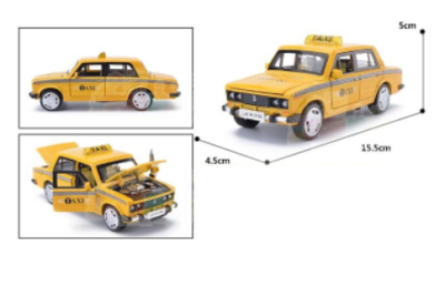 Метална кола Лада/Lada такси/taxi с светлини и звуци 1:32