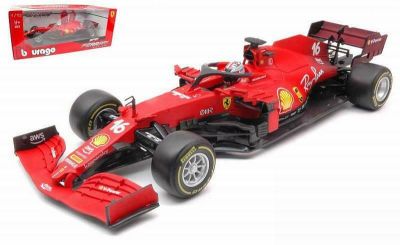 Метална количка Formula 1 Ferrari SF21 F1 #16 Charles Leclerc Bburago 1:18