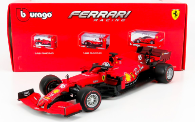 Метална количка Formula 1 Ferrari SF21 F1 #16 Charles Leclerc Bburago 1:18