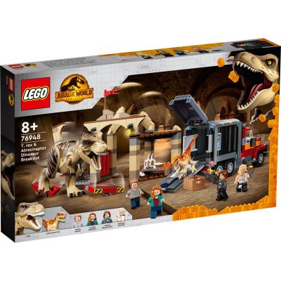 Конструктор LEGO Jurassic World Бягство на тиранозавър рекс и атросираптор 76948