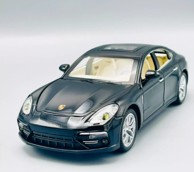 Метален автомобил със звук и светлини Porsche Panamera 1/24, black