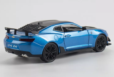 Метален автомобил със звук и светлини Chevrolet Camaro 1/24, blue