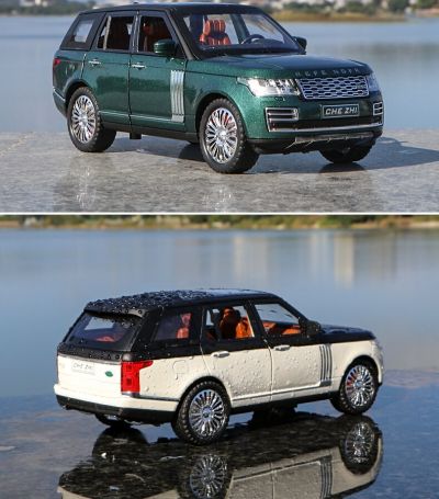 Метален автомобил със звук и светлини Land Rover Range Rover 1/24 зелен