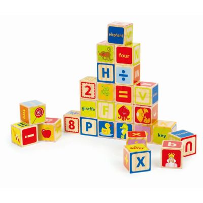 Дървени кубчета с букви HAPE H0419