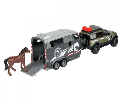 Метална количка с ремарке Land Rover Horse Carrier Majorette 213776000