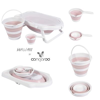 Сгъваем комплект бебешка вана Cangaroo HAWAII pink