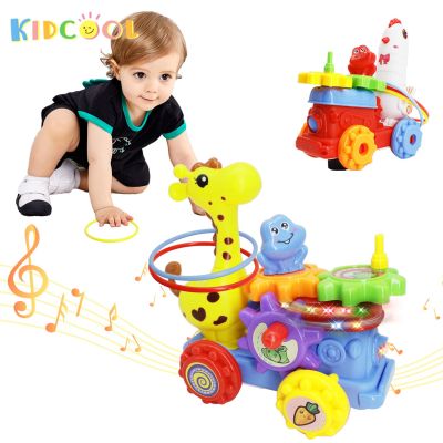 Музикална играчка с колелца Жирафче