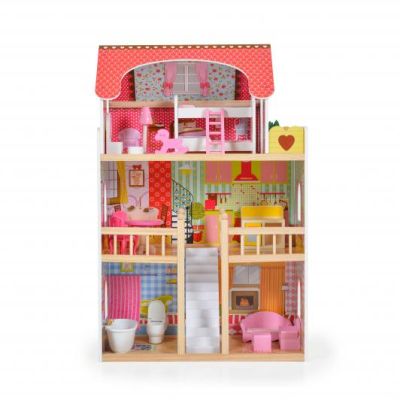 Дървена къща за кукли с обзавеждане EMILY Moni Toys 8209