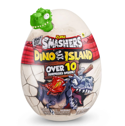 Мини динозавърско яйце Smashers Dino Island, със зелен динозавър