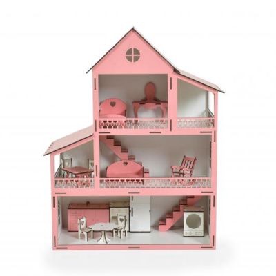 Дървена къща за кукли с обзавеждане LILLY Moni Toys 