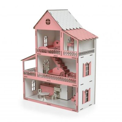 Дървена къща за кукли с обзавеждане LILLY Moni Toys 