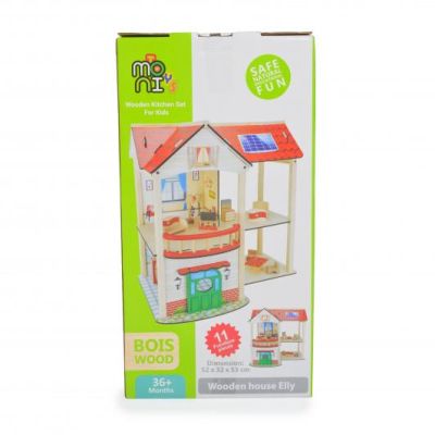 Дървена къща за кукли с обзавеждане ELLY Moni Toys 