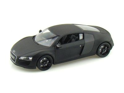 Метална кола Audi R8 Matte Black Welly - 1:24