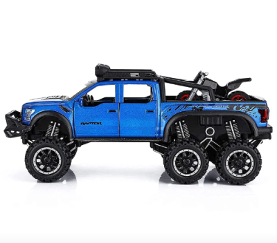 Метален автомобил със звук и светлини Ford Raptor 1/24 blue