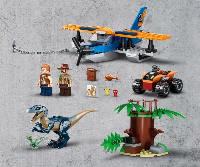 Конструктор LEGO Jurassic World 75942 - Велосираптор: спасителна мисия с биплан
