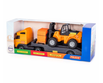 Детски камион с ремарке и мотокар Polesie Toys 36889