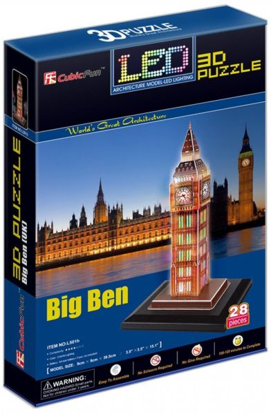 Биг Бен, Лондон CubicFun Paper 3D Puzzle LED-Series Big Ben, London