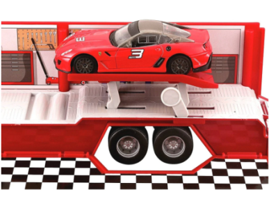 Метален камион с ремарке Ferrari RACING HAULER Bburago 1/43 
