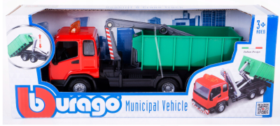 Метален камион товаро-повдигач с кука и кран Bburago 1/43 