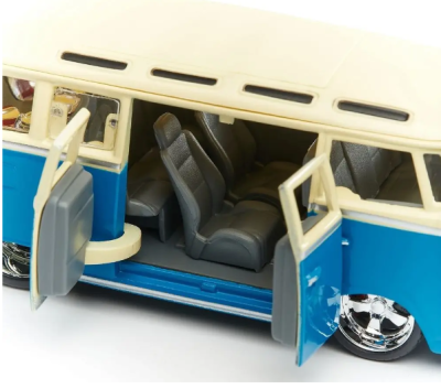 Метален автомобил Volkswagen Van Samba Blue Bburago 1:32