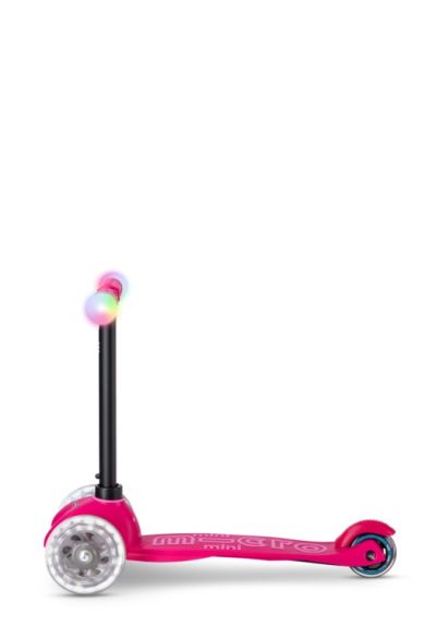 Тротинетка със седалка Micro Mini 2 Grow Deluxe Magic LED Pink + подарък Конче Еднорог с крила