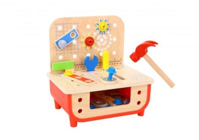 Дървена маса работилница с инструменти Tooky Toy TF797
