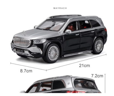 Метален автомобил Mercedes Maybach GLS 600 със звук и светлини 1/24 сив