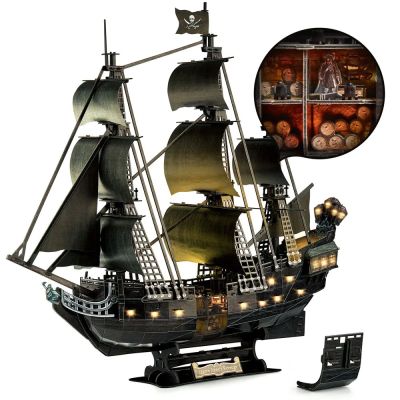 Пъзел 3D Queen Anne's Revenge 293ч. с LED светлини CubicFun L522h