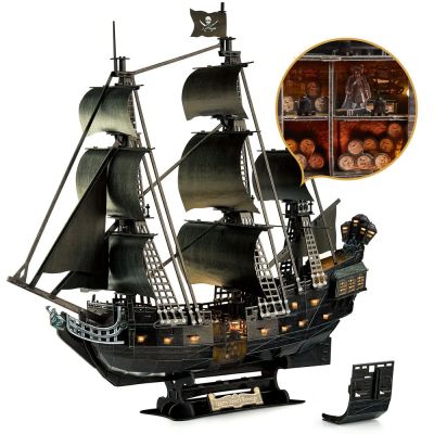 Пъзел 3D Queen Anne's Revenge 293ч. с LED светлини CubicFun L522h