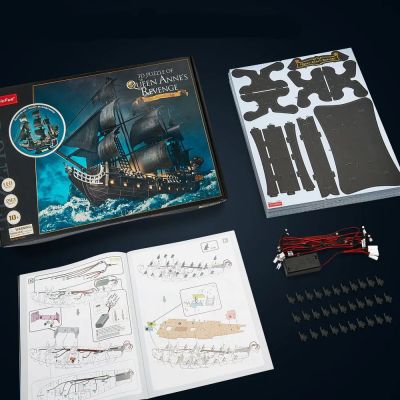 Пъзел 3D Queen Anne's Revenge 293ч. с LED светлини CubicFun L522h