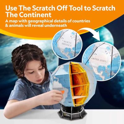 Пъзел 3D National Geographic Глобус с изтриване 32ч. CubicFun DS1082h