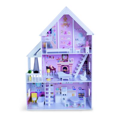 Дървена къща за кукли с обзавеждане Cinderella Moni Toys (нарушена опаковка)