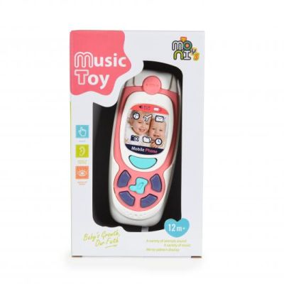 Детски музикален телефон с бутони K999-72B розов