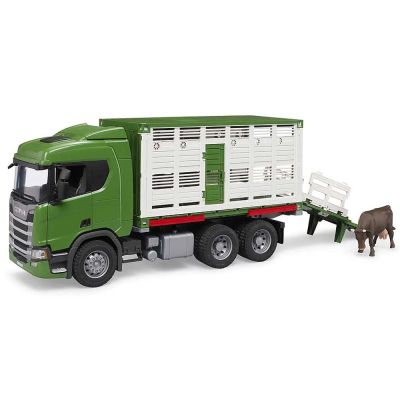 Камион за добитък Scania Super 560R с 1 крава BRUDER 03548 
