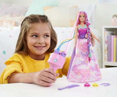 Кукла Barbie Dreamtopia с шарени плитки и аксесоари за прически HNJ06