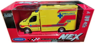 Металeн микробус с отварящи се врати Mercedes-Benz Sprinter Ambulance -1:34 Welly 