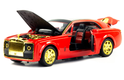 Метален автомобил Rolls-Royce Sweptail със звук и светлини 1/24 червен