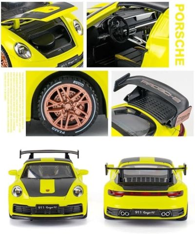 Метална кола Porsche 911 997 Targa 4s 1:32 жълт
