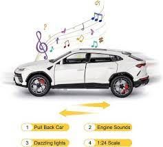 Метален автомобил Lamborghini Urus SUV със звук и светлини 1/24 бял