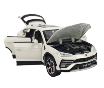Метален автомобил Lamborghini Urus SUV със звук и светлини 1/24 бял
