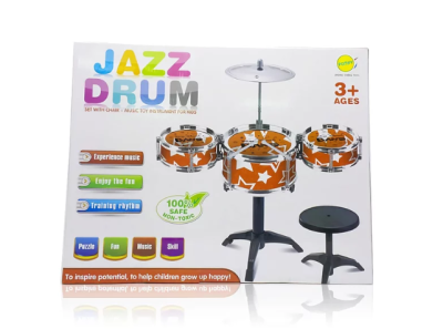 Детски барабани със столче Jazz Drum 333 червени